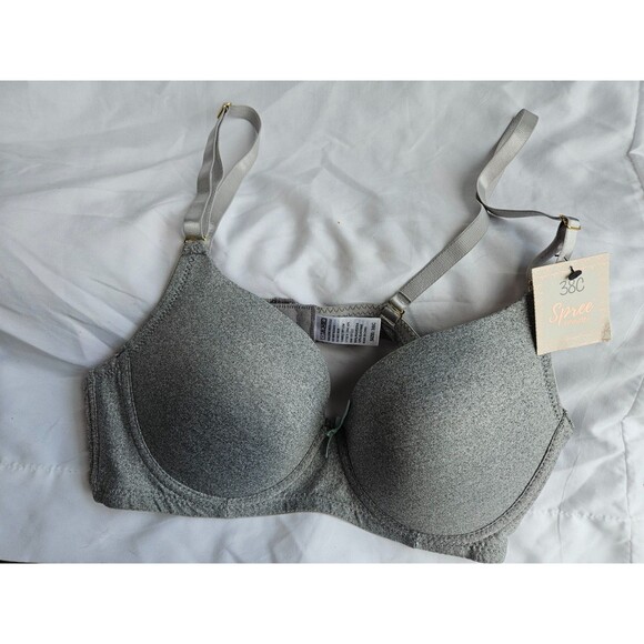 Spree Intimates Womens Gray Bra Padded Underwire Size38C - Picture 1 of 6